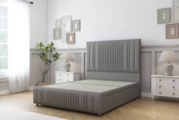 "Comfort Beds The Foxy Dumfries Divan Base 2 Drawers - 54"" Headboard-Footboard in Light Grey - Size: Double" - thumbnail 2