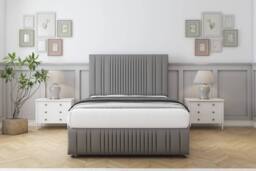 "Comfort Beds The Foxy Dumfries Divan Base 2 Drawers - 54"" Headboard-Footboard in Light Grey - Size: Double" - thumbnail 3