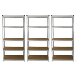 Monstershop 3 x E-Rax Galvanised Racking Units in Grey - thumbnail 1