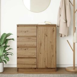 Berkfield Home Sideboard with Drawers Artisan Oak 71x35x84 cm Engineered Wood in Brown - Size: 71 x 35 x 84 cm - thumbnail 3