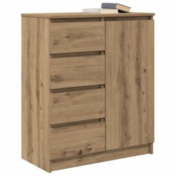 Berkfield Home Sideboard with Drawers Artisan Oak 71x35x84 cm Engineered Wood in Brown - Size: 71 x 35 x 84 cm - thumbnail 4