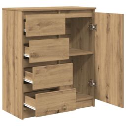 Berkfield Home Sideboard with Drawers Artisan Oak 71x35x84 cm Engineered Wood in Brown - Size: 71 x 35 x 84 cm - thumbnail 5