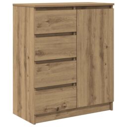 Berkfield Home Sideboard with Drawers Artisan Oak 71x35x84 cm Engineered Wood in Brown - Size: 71 x 35 x 84 cm - thumbnail 2