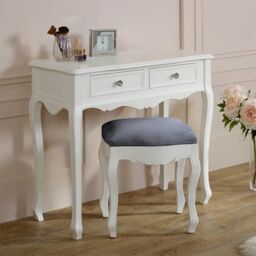 Melody Maison White Dressing Table & Stool Set - Victoria Range - thumbnail 1