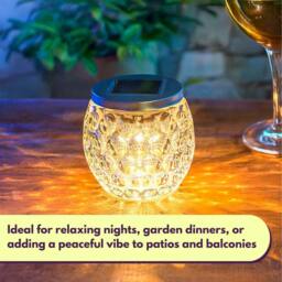 Marco Paul 2 Pack Warm White Dimpled Jar LED Solar Garden Lights in Clear - thumbnail 8
