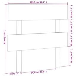 Berkfield Home Bed Headboard Honey Brown 103.5x3x81 cm Solid Wood Pine - thumbnail 6