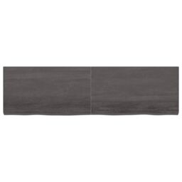 Berkfield Home Wall Shelf Dark Grey 180x50x(2-6) cm Treated Solid Wood Oak in Brown - thumbnail 2