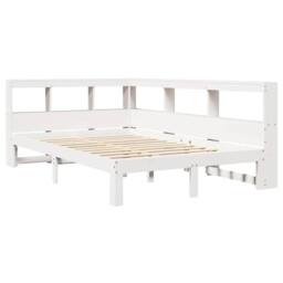 Berkfield Home Decorative Bookcase Bed without Mattress White 135x190 cm Double - thumbnail 4