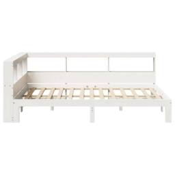 Berkfield Home Decorative Bookcase Bed without Mattress White 135x190 cm Double - thumbnail 8