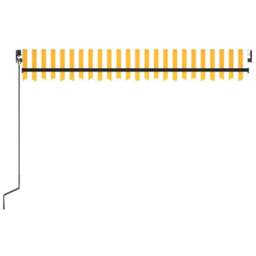 Berkfield Home Manual Retractable Awning with LED 450x300 cm Yellow & White - thumbnail 4