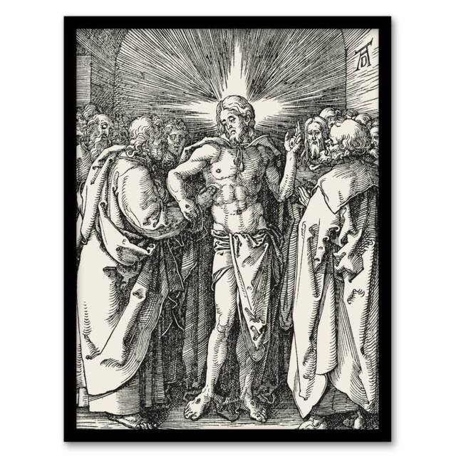 Artery8 Albrecht Durer Doubting Thomas Touches Christ's Wounds Framed Wall Art in White - Size: A4 - image 1