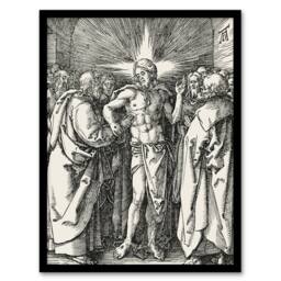 Artery8 Albrecht Durer Doubting Thomas Touches Christ's Wounds Framed Wall Art in White - Size: A4 - thumbnail 1