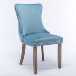 Modern Home Touch Sierra Lux Set of 4 Velvet Dining Chairs with Tufted Wing Backs in Light Blue - Size: 4 Pack - thumbnail 5