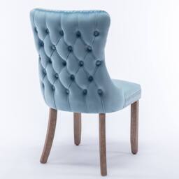 Modern Home Touch Sierra Lux Set of 4 Velvet Dining Chairs with Tufted Wing Backs in Light Blue - Size: 4 Pack - thumbnail 6