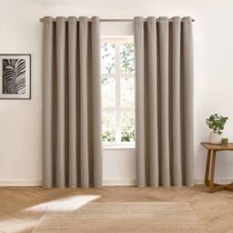 Furn Verso Suede-Look 100% Blackout Eyelet Curtain Pair in Charcoal - Size: 229 cm width x 229 cm drop - thumbnail 4