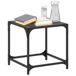 Berkfield Home Coffee Tables with Black Glass Top 2 pcs 40x40x40 cm Steel - Size: 40 x 40 x 40 cm