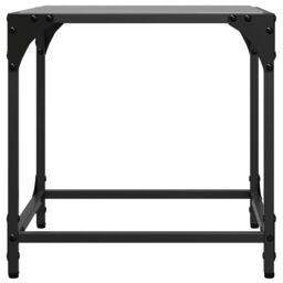 Berkfield Home Coffee Tables with Black Glass Top 2 pcs 40x40x40 cm Steel - Size: 40 x 40 x 40 cm - thumbnail 4