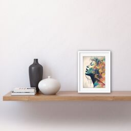 "Artery8 Wall Art Print Sensual Woman Female Profile Portrait Soft Pastel Colour Modern Watercolour Painting Artwork Framed 9X7 Inch - Size: W7"" x H9""" - thumbnail 2