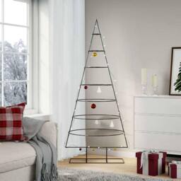 Berkfield Home Metal Christmas Tree for Decoration Black 180 cm - thumbnail 2