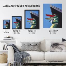 Artery8 Gatorland Zoo Alligator With Cigar Margolies Framed Wall Art Print in Blue - Size: A4 - thumbnail 3