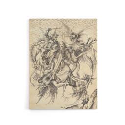 "Artery8 Schongauer Temptation Saint Anthony Canvas Wall Art Print in Beige - Size: W24"" x H32""" - thumbnail 1
