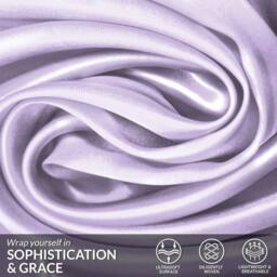 Grace Super Soft Pillow Cases 2 Pack Satin Silk Envelope Closure in Purple - Size: Standard Pillow Case - thumbnail 5