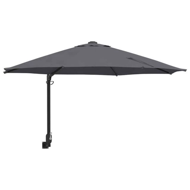 Berkfield Home Patio Umbrella Anthracite Powder-Coated Steel, Polyester Large in Dark Grey - image 1