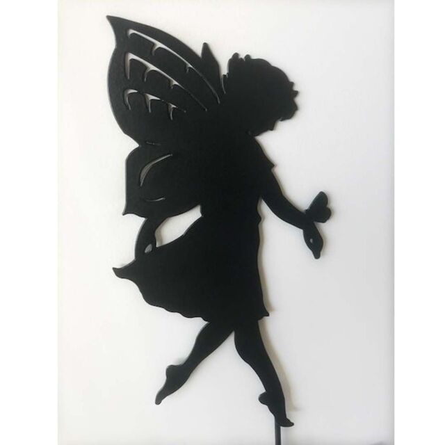Poppyforge Large Fairy - Garden Ornament - Solid Steel - L28 x W28 x H28 cm in Black - image 1