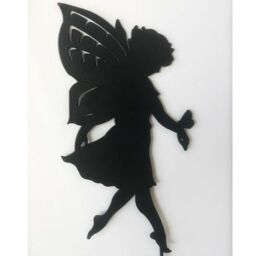 Poppyforge Large Fairy - Garden Ornament - Solid Steel - L28 x W28 x H28 cm in Black - thumbnail 2