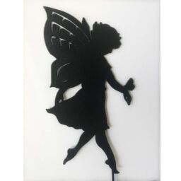 Poppyforge Large Fairy - Garden Ornament - Solid Steel - L28 x W28 x H28 cm in Black