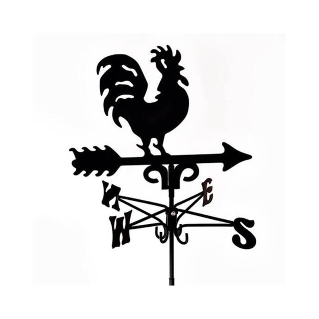 Buttercup Farm Traditional Cockerel Weathervane - Steel - L39 x W39 x H93 cm - Black - image 1