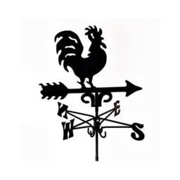 Buttercup Farm Traditional Cockerel Weathervane - Steel - L39 x W39 x H93 cm - Black - thumbnail 1