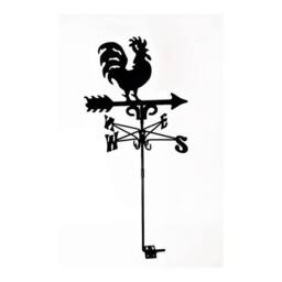 Buttercup Farm Traditional Cockerel Weathervane - Steel - L39 x W39 x H93 cm - Black - thumbnail 3