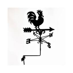Buttercup Farm Traditional Cockerel Weathervane - Steel - L39 x W39 x H93 cm - Black - thumbnail 2