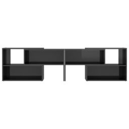 Berkfield Home TV Cabinet High Gloss Grey 149x30x52 cm Engineered Wood - Size: 149 x 30 x 52 cm - thumbnail 5
