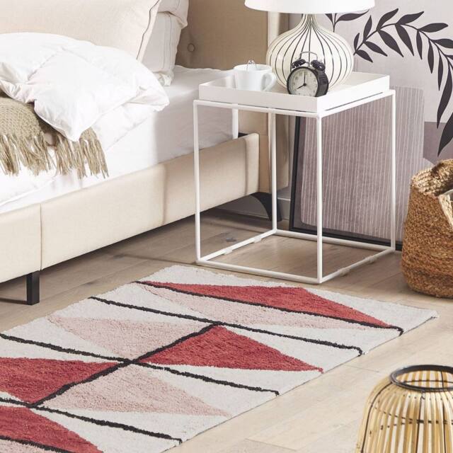 Wyld and Coco Multicolour Cotton Rug 80 x 150 cm Low Pile Geometric Retro - Size: 80 cm x 150 cm - image 1