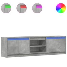 Berkfield Home TV Cabinet with LED Concrete Grey 180x34x50 cm Engineered Wood - Size: 180 x 34 x 50 cm - thumbnail 2