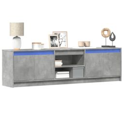 Berkfield Home TV Cabinet with LED Concrete Grey 180x34x50 cm Engineered Wood - Size: 180 x 34 x 50 cm