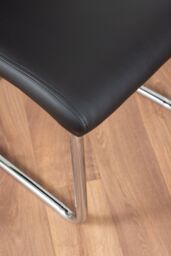 FurnitureboxUK 2x Lorenzo Faux Leather Chrome Dining Chairs in Grey - thumbnail 8