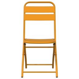 Berkfield Home Folding Garden Chairs 2 pcs Mustard Yellow 42x52x82 cm Powder-coated Steel - Size: 42 x 52 x 82 cm - thumbnail 5