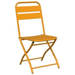 Berkfield Home Folding Garden Chairs 2 pcs Mustard Yellow 42x52x82 cm Powder-coated Steel - Size: 42 x 52 x 82 cm - thumbnail 4