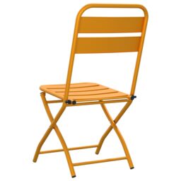 Berkfield Home Folding Garden Chairs 2 pcs Mustard Yellow 42x52x82 cm Powder-coated Steel - Size: 42 x 52 x 82 cm - thumbnail 7