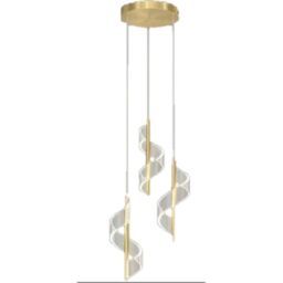 Garwarm 3 - Light LED Gold Cluster Pendant Light in Clear - thumbnail 7