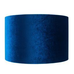 Ruma Royal Blue Velvet Cylinder Lampshade for Table Lamps - Size: 14 inches - thumbnail 4