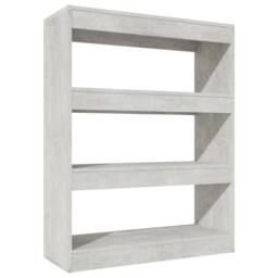 Berkfield Home Book Cabinet/Room Divider Concrete Grey 80x30x103 cm Engineered wood - Size: 80 x 30 x 103 cm - thumbnail 1