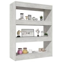 Berkfield Home Book Cabinet/Room Divider Concrete Grey 80x30x103 cm Engineered wood - Size: 80 x 30 x 103 cm - thumbnail 5