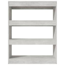 Berkfield Home Book Cabinet/Room Divider Concrete Grey 80x30x103 cm Engineered wood - Size: 80 x 30 x 103 cm - thumbnail 3