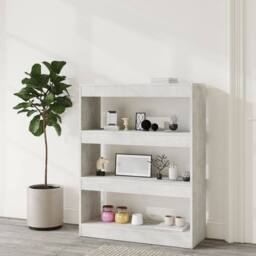Berkfield Home Book Cabinet/Room Divider Concrete Grey 80x30x103 cm Engineered wood - Size: 80 x 30 x 103 cm - thumbnail 6
