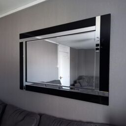 Agenzia 14 Extra Large Black Venetian Glass Frame Wall Mirror 120 x 80cm - Size: 120 x 80 cm - thumbnail 3