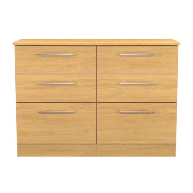 Ready Assembled 2 U Carlton 6 Drawer Wide Chest (Ready Assembled) in Natural - Size: Large - image 1